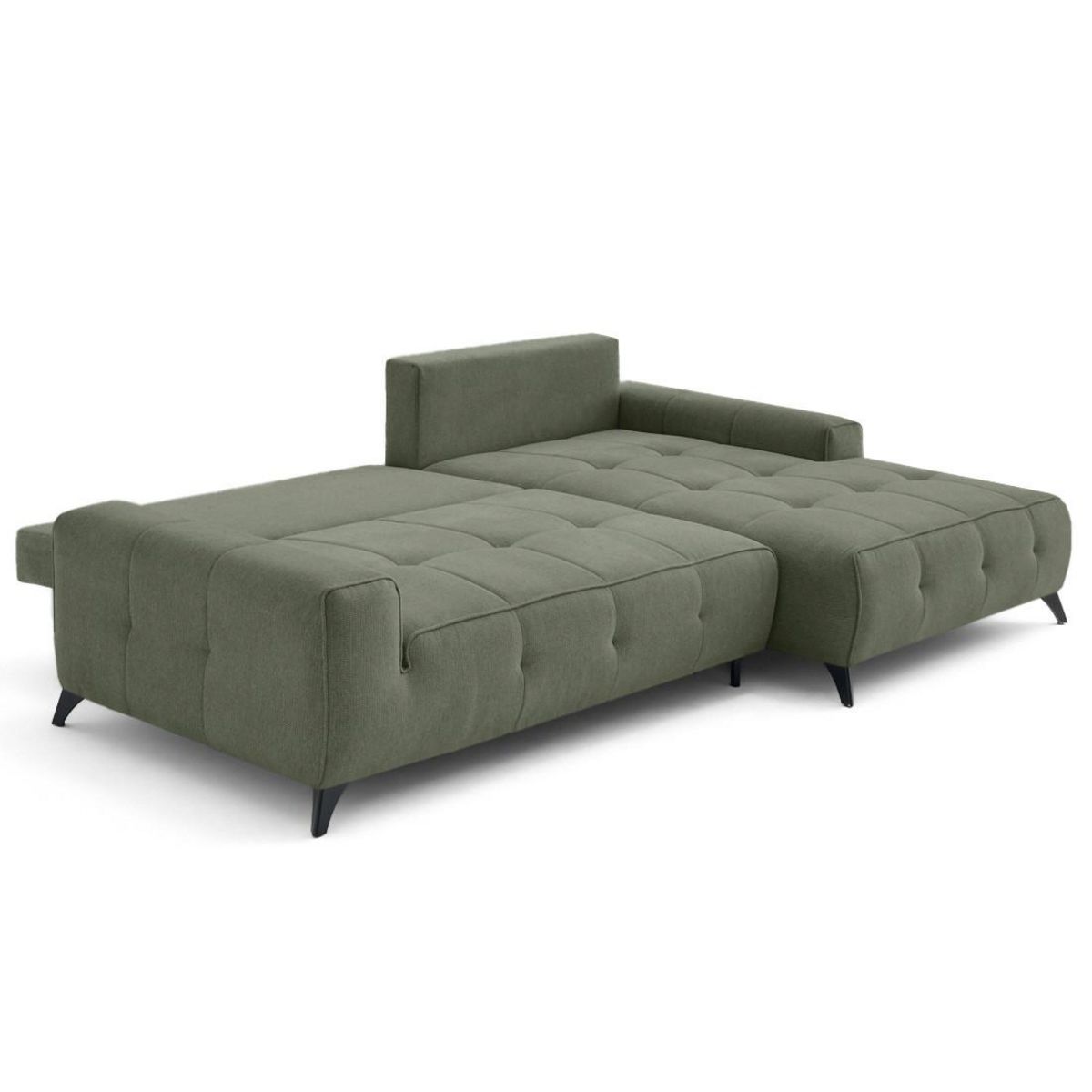 LISA DESIGN Rimini - canapé d'angle droit 4 places convertible avec coffre en tissu texturé