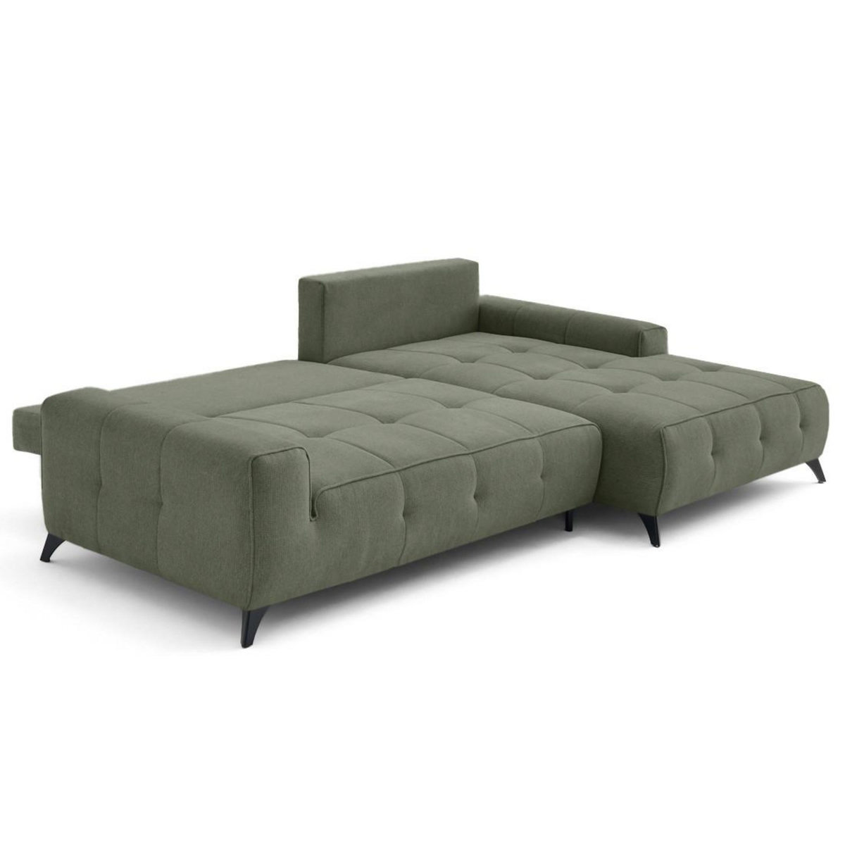 LISA DESIGN Rimini - canapé d'angle droit 4 places convertible avec coffre en tissu texturé