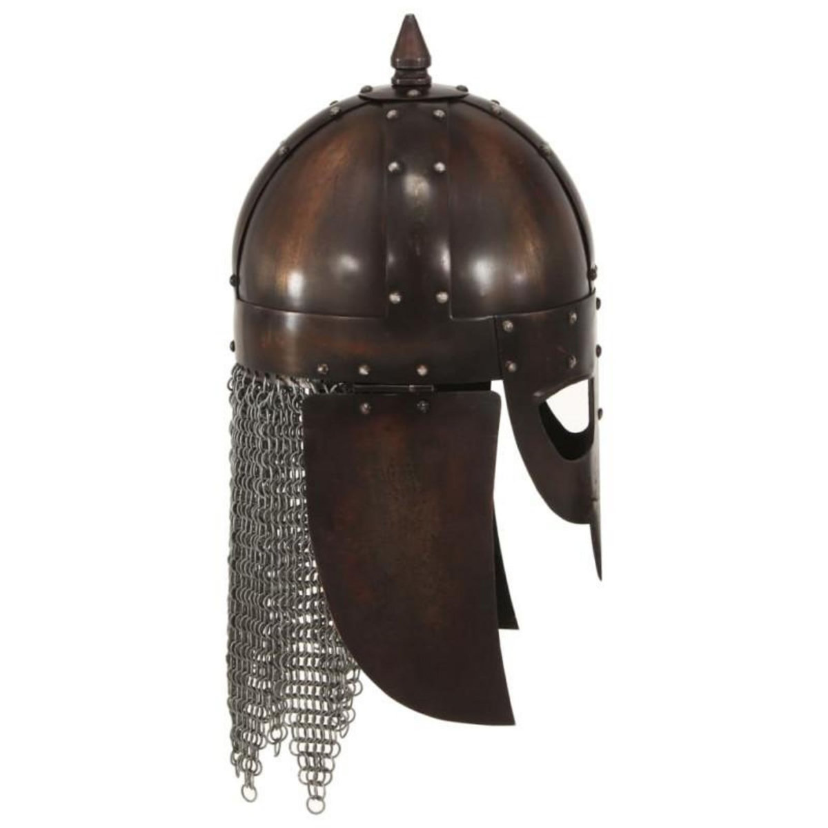 VIDAXL Casque de guerrier viking antique pour GN Cuivre Acier