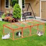 Voir la diapositive 2 : PAWHUT Clapier cage à lapins extérieur intérieur 2 portes supérieures 181L x 100l x 48H cm bois massif pin