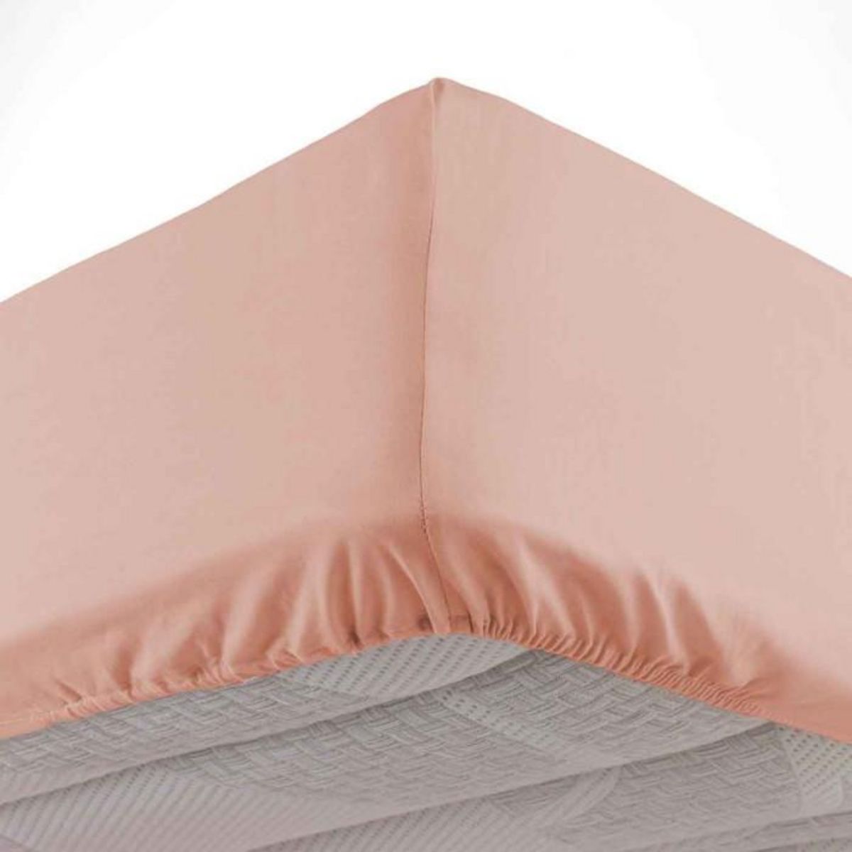 Paris Prix Drap Housse en Coton  Linette  140x190cm Rose