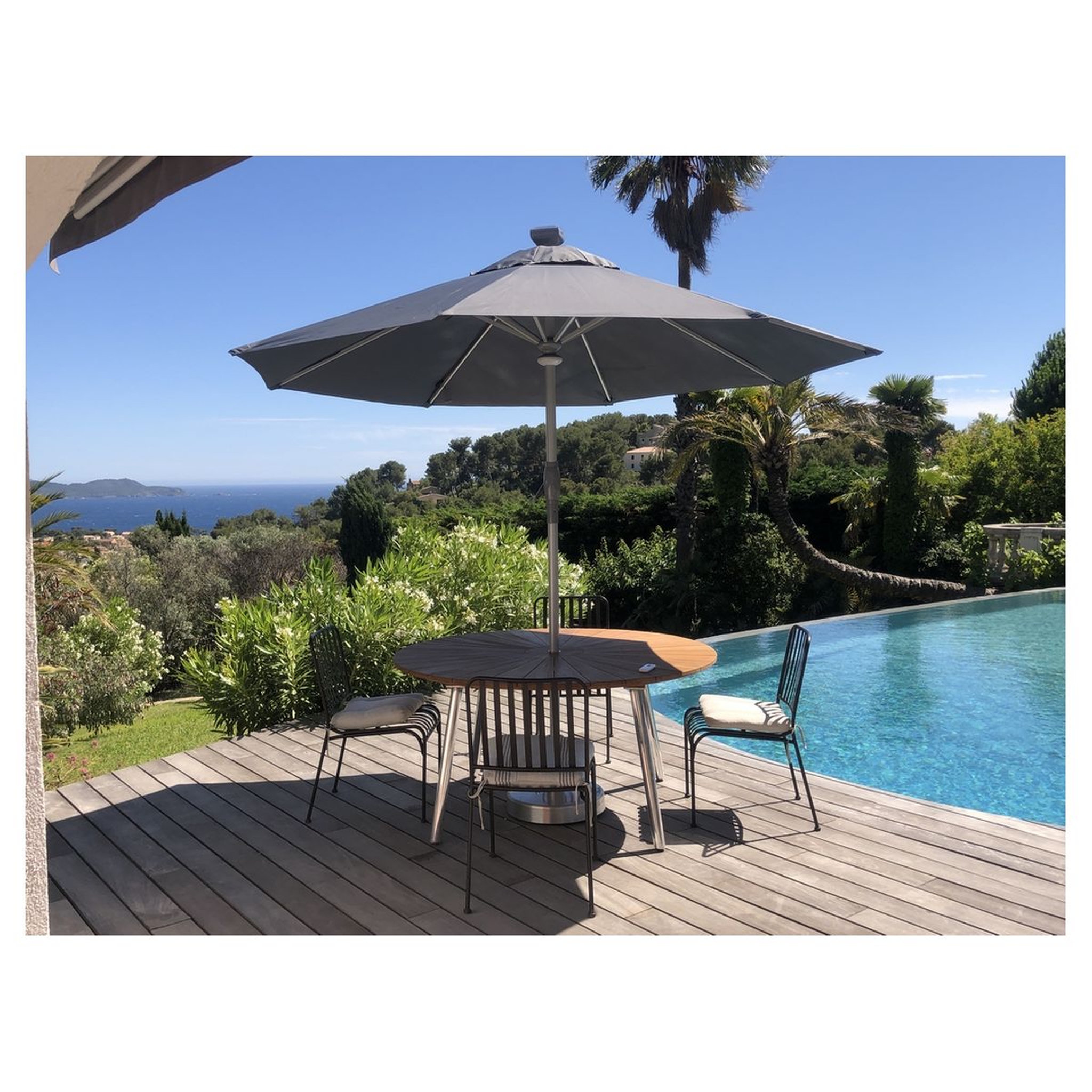 Voir la diapositive 1 : Givex Parasol droit à led gris LUXURY