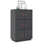 Voir la diapositive 1 : VIDAXL Buffet haut Gris 67x40x108,5 cm Bois massif de pin