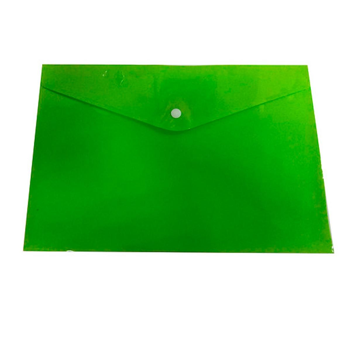 AUCHAN  Chemise enveloppe polypropylène avec bouton pression A4 vert