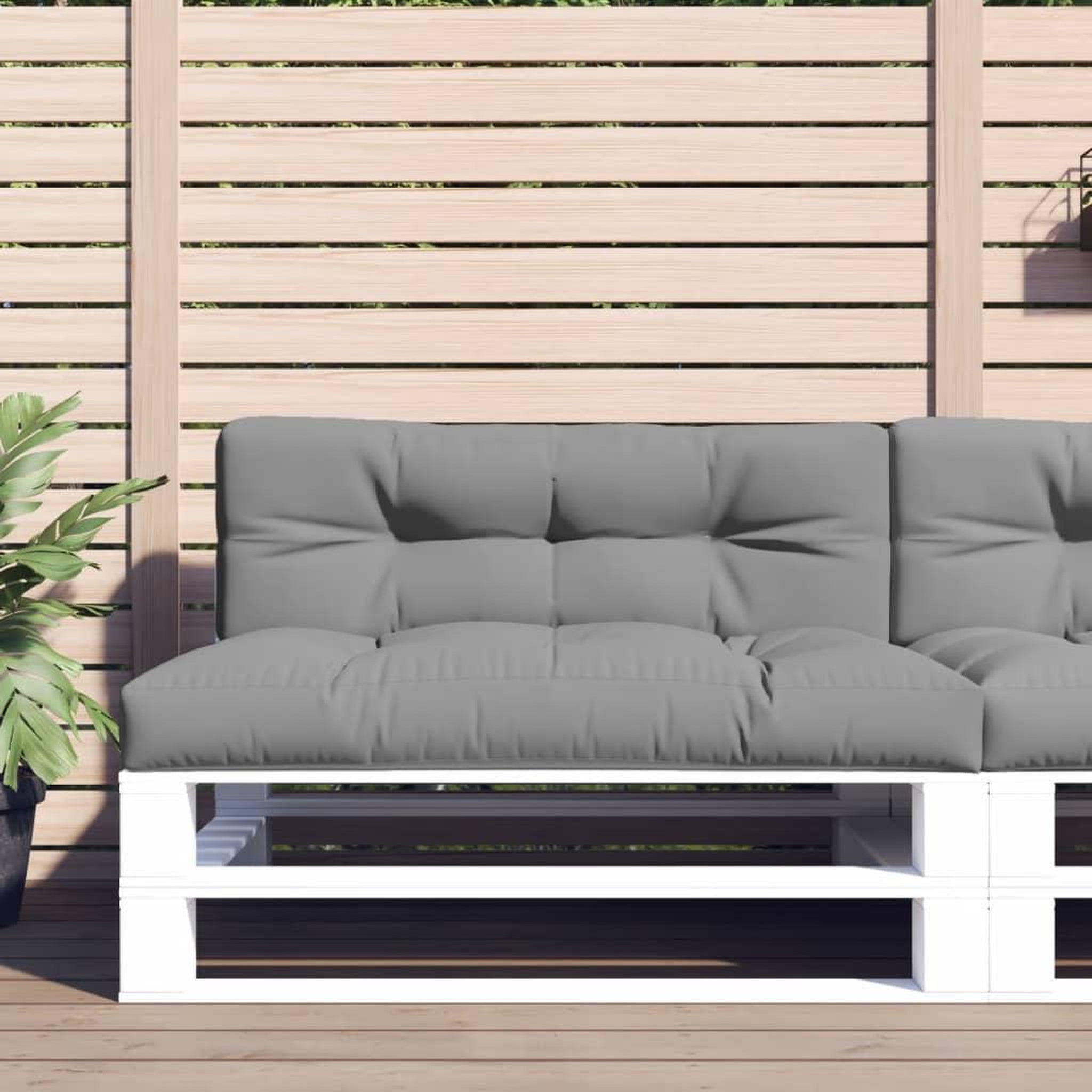 VIDAXL Coussin de palette gris 120x40x12 cm tissu