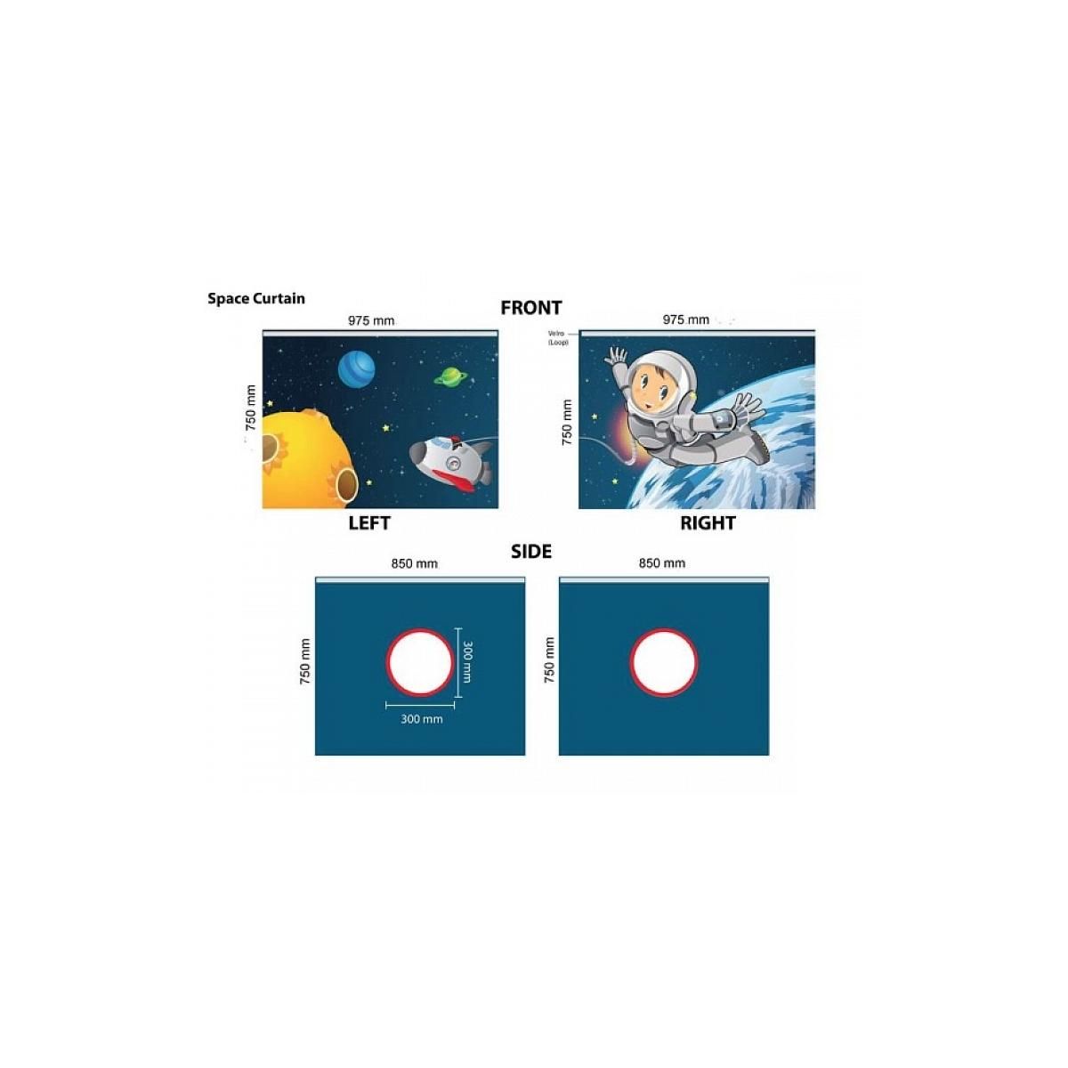 Paris Prix Tente Textile pour Lit  Pino Astronaute  Bleu