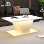 Voir la diapositive 5 : MERAX Table basse rectangulaire blanc - 50x100 cm led panneau de particules