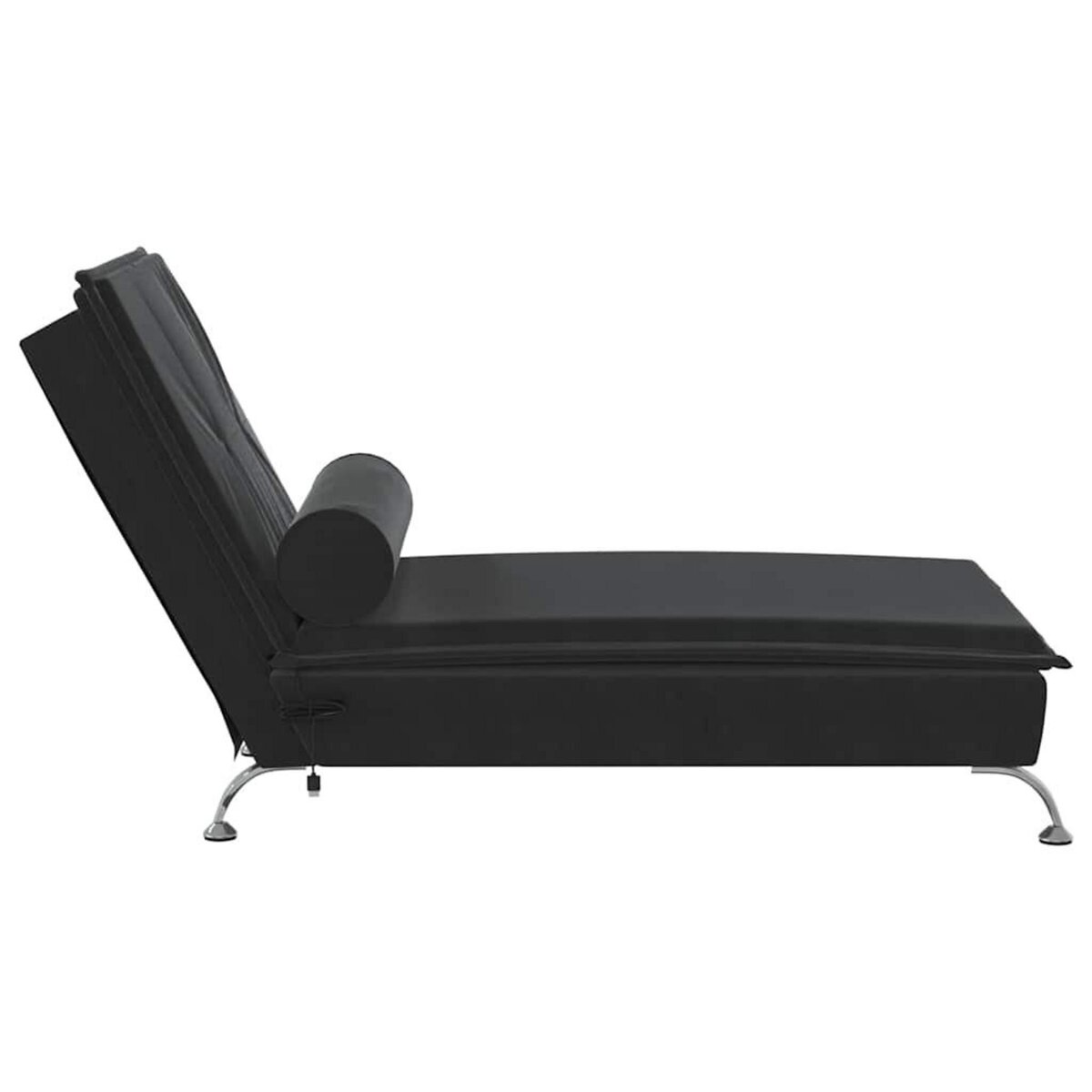 VIDAXL Chaise longue de massage avec traversin noir velours
