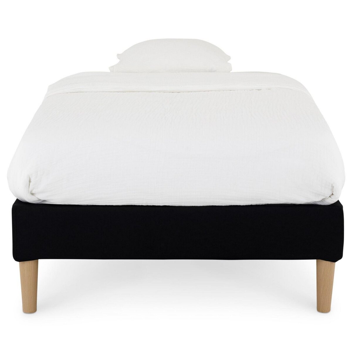 IDIMEX Sommier tapissier PAIMPOL 90 x 190 cm revêtement tissu