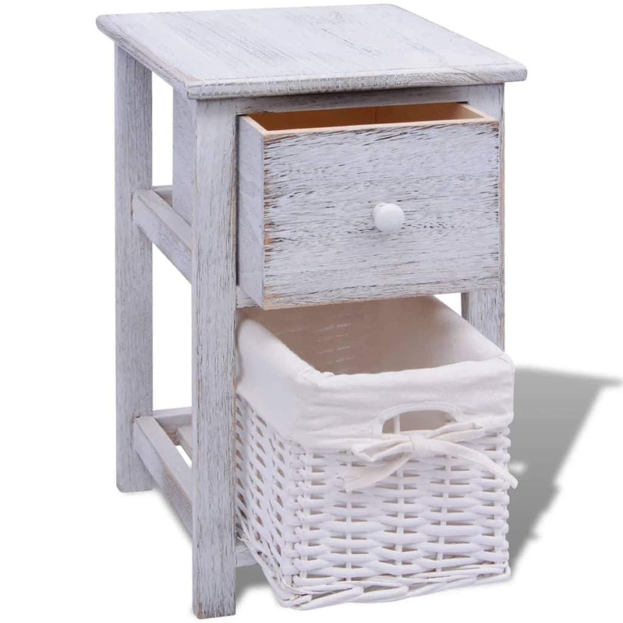 Voir la diapositive 4 : VIDAXL Table de chevet 2 pcs Bois Blanc