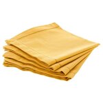 ATMOSPHERA Lot de 4 Serviettes de Table  Chambray  40x40cm Ocre