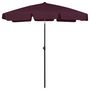 Voir la diapositive 1 : VIDAXL Parasol de plage rouge bordeaux 180x120 cm