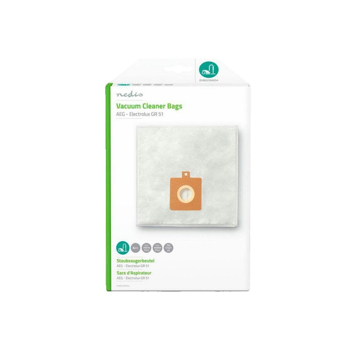 NEDIS Sac aspirateur Nedis DUBG220AEG4 microfibre haute filtration