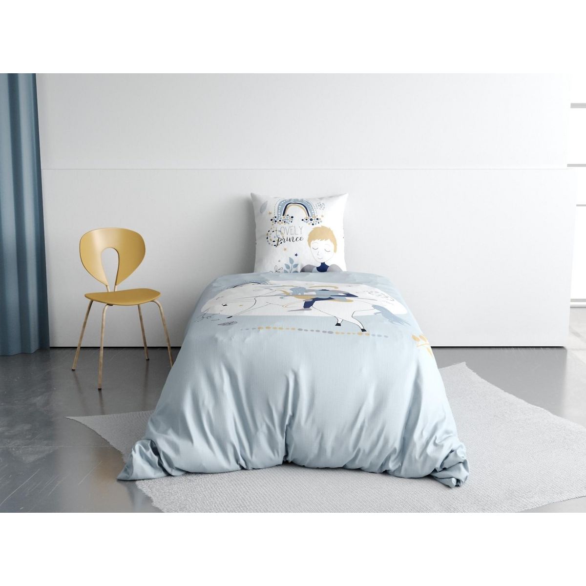 Les Ateliers du Linge Parure Housse De Couette 2pcs 140x200cm 100%coton Classique 47fils Lovely Prince