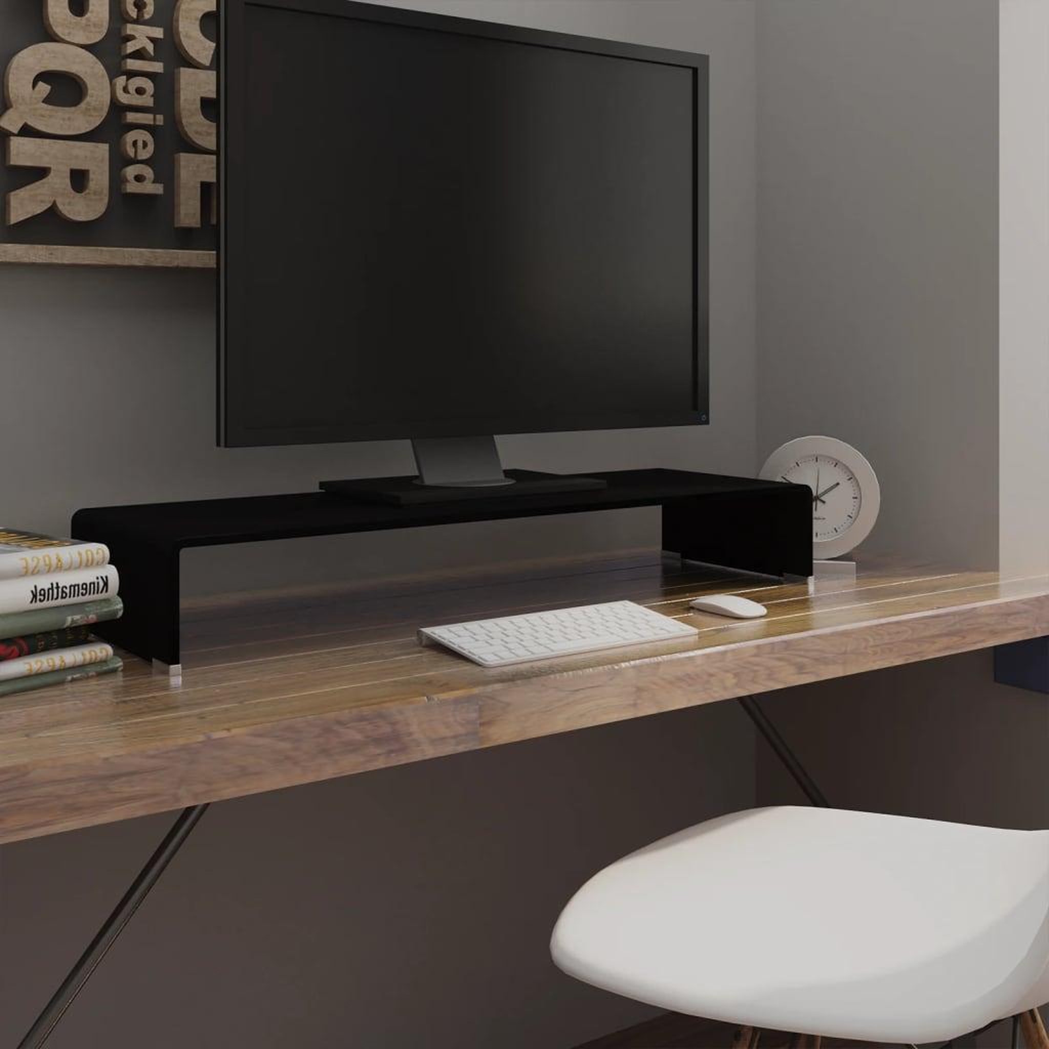 Voir la diapositive 1 : VIDAXL Meuble TV/support pour moniteur 90x30x13 cm verre noir