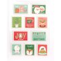 Graine créative 10 stickers timbres Noel effet 3D glitter