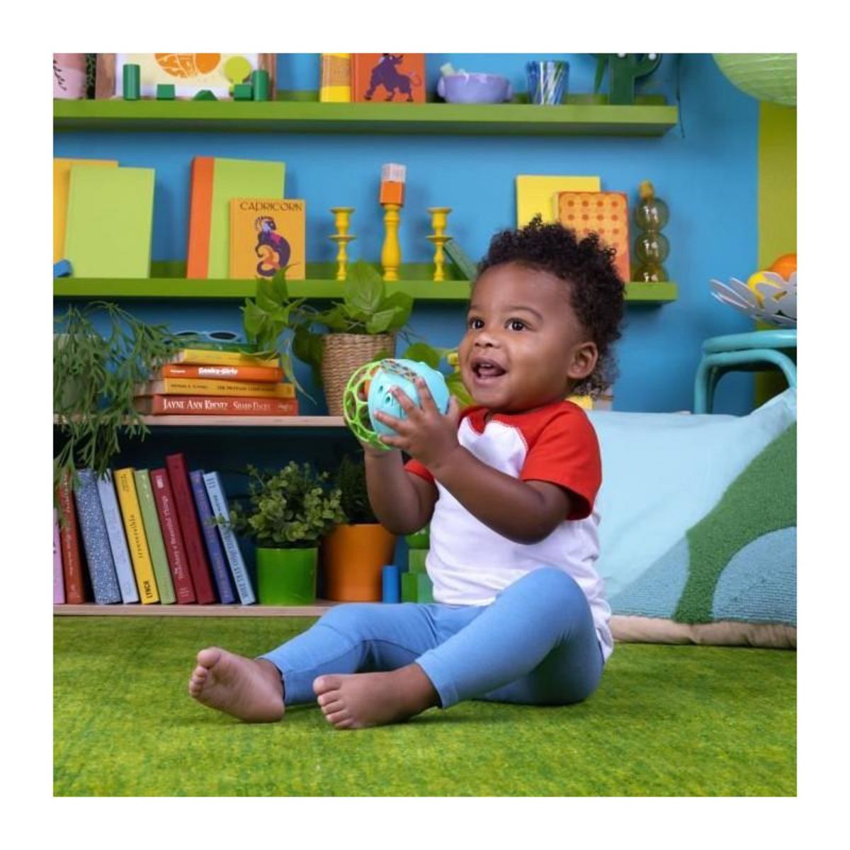 Bright Starts BRIGHT STARTS Jouet musical Oball, lumineux, flexible et durable, Eléphant