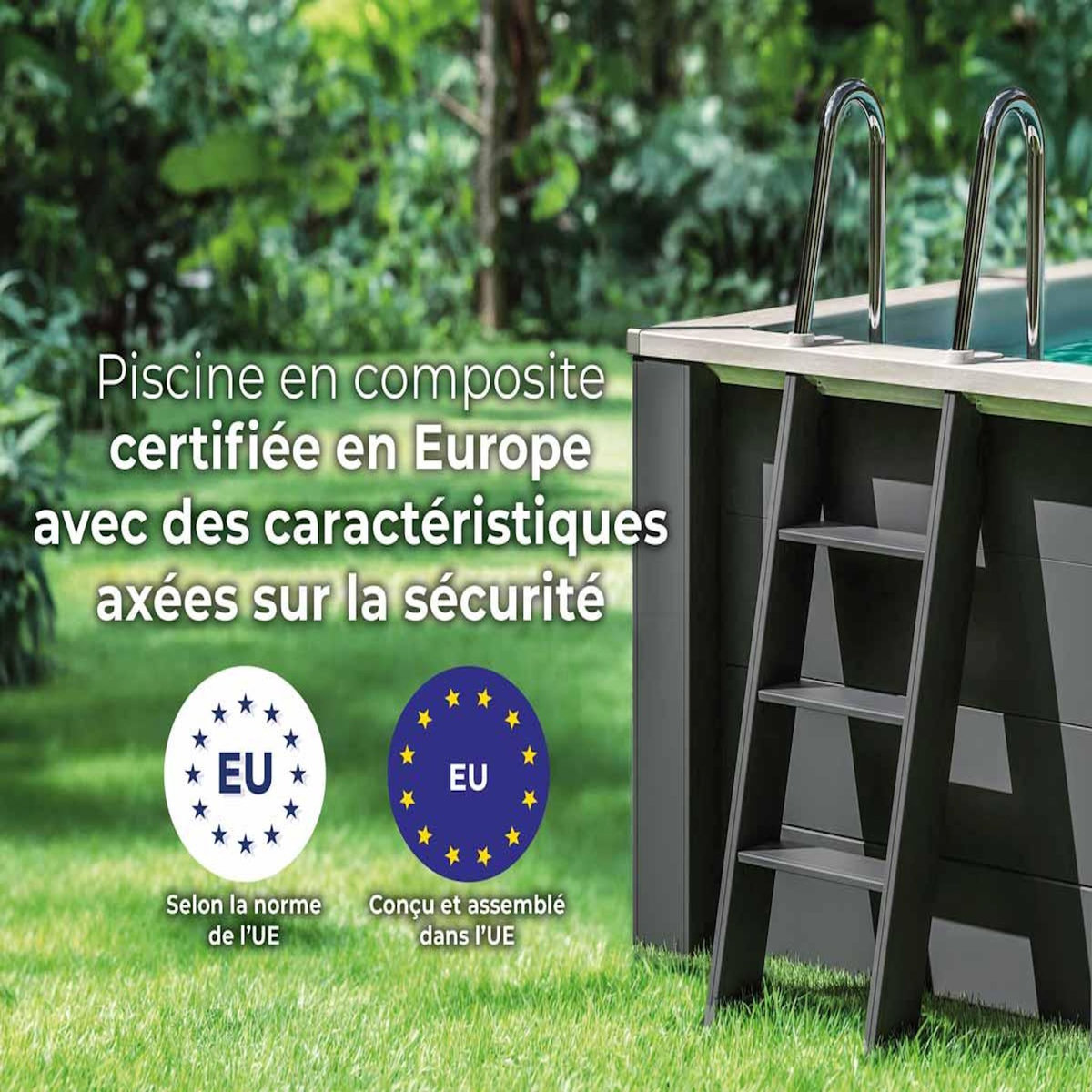 GRE Piscine composite Avant-Garde carrée 3,15 x 3,15 x 0,96 m - Gré