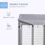 Voir la diapositive 4 : PAWHUT Chenil cage enclos chien entièrement couvert - porte verrouillable - 120 x 120 x 138cm - gris métal noir