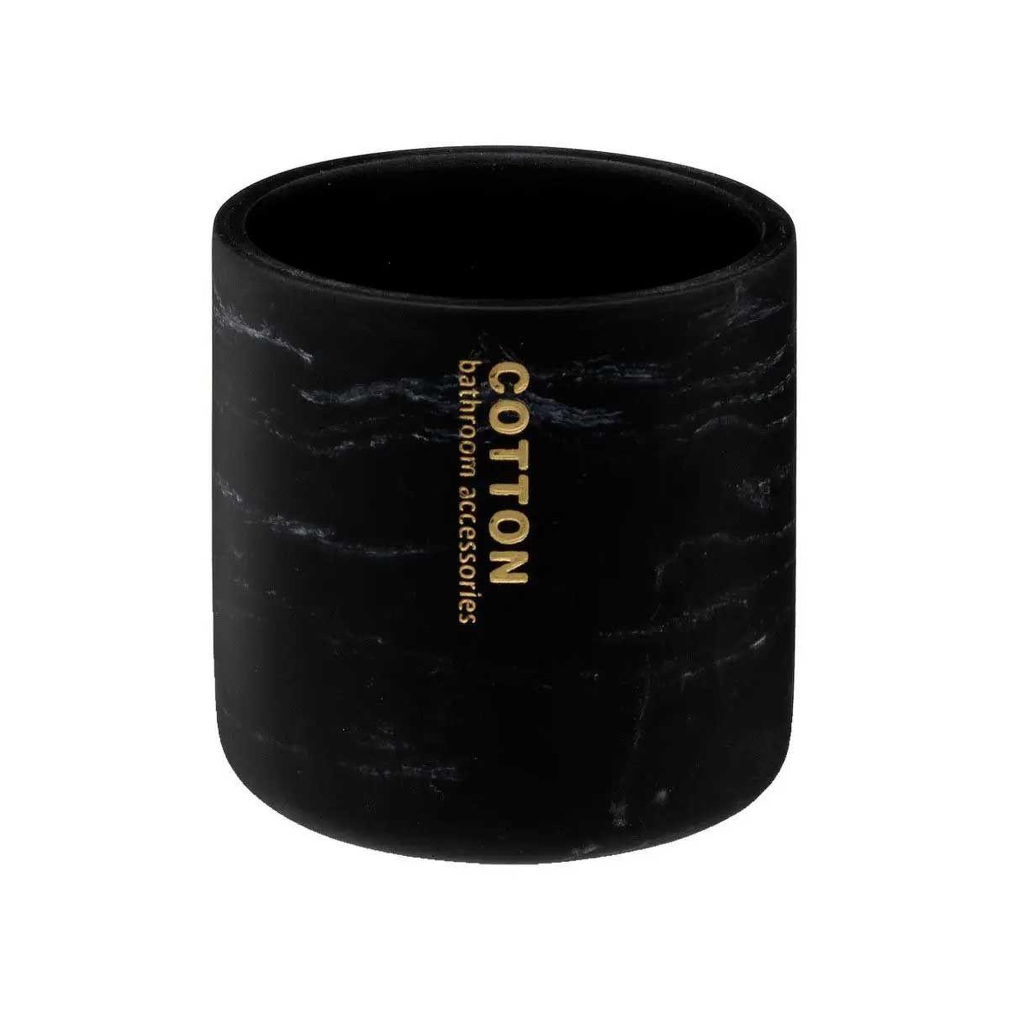 Voir la diapositive 2 : FIVE Pot à coton en bambou  léa  10cm noir