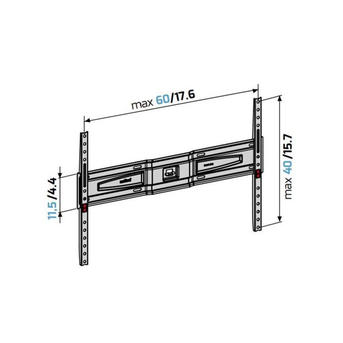 Meliconi SUPPORTS MURAUX TV - GAMME GHOSTSLIM PLUS MELICONI - GSS600PLUSFBCG