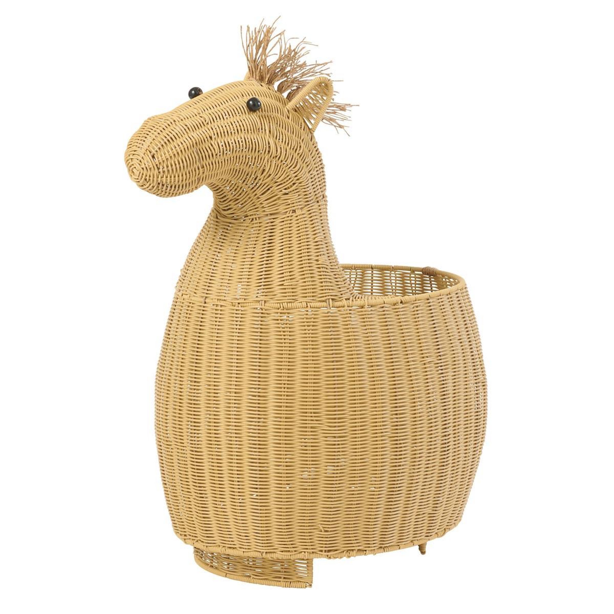 J-LINE Panier de Rangement Enfant  Cheval  79cm Naturel