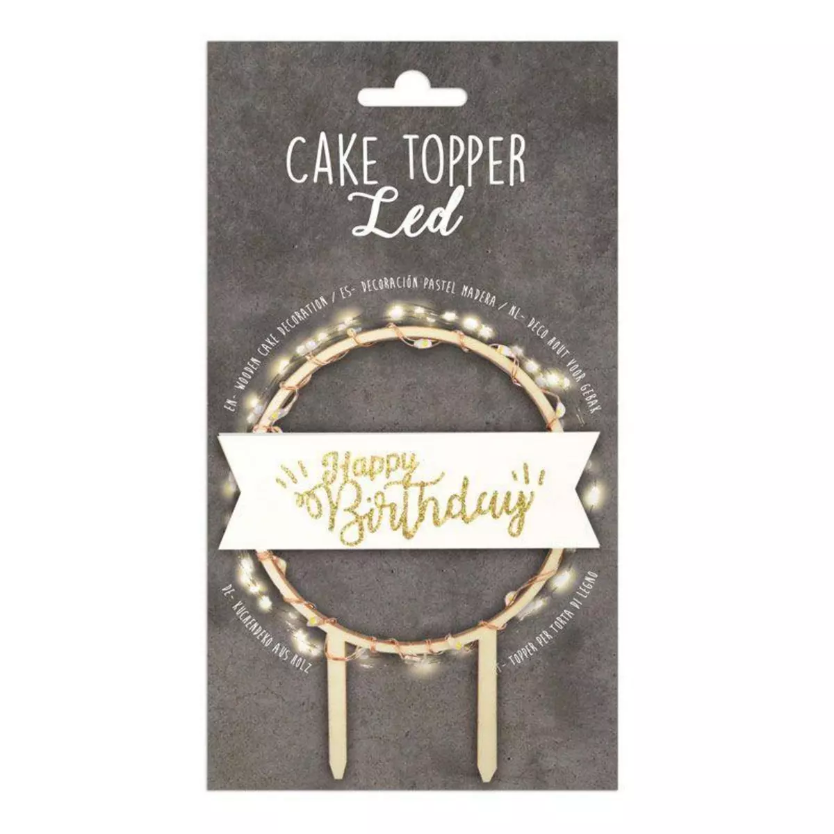 SCRAPCOOKING Cake topper LED - Happy Birthday