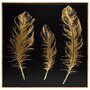 Voir la diapositive 1 : ATMOSPHERA Toile Peinte  Plumes  78x78cm Noir & Or