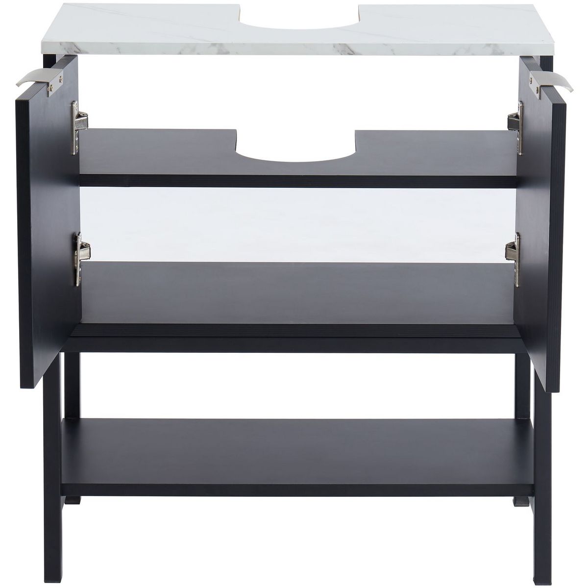 Meuble de salle de bain sous-vasque 2 portes et 1 étagère L60cm OLHAO