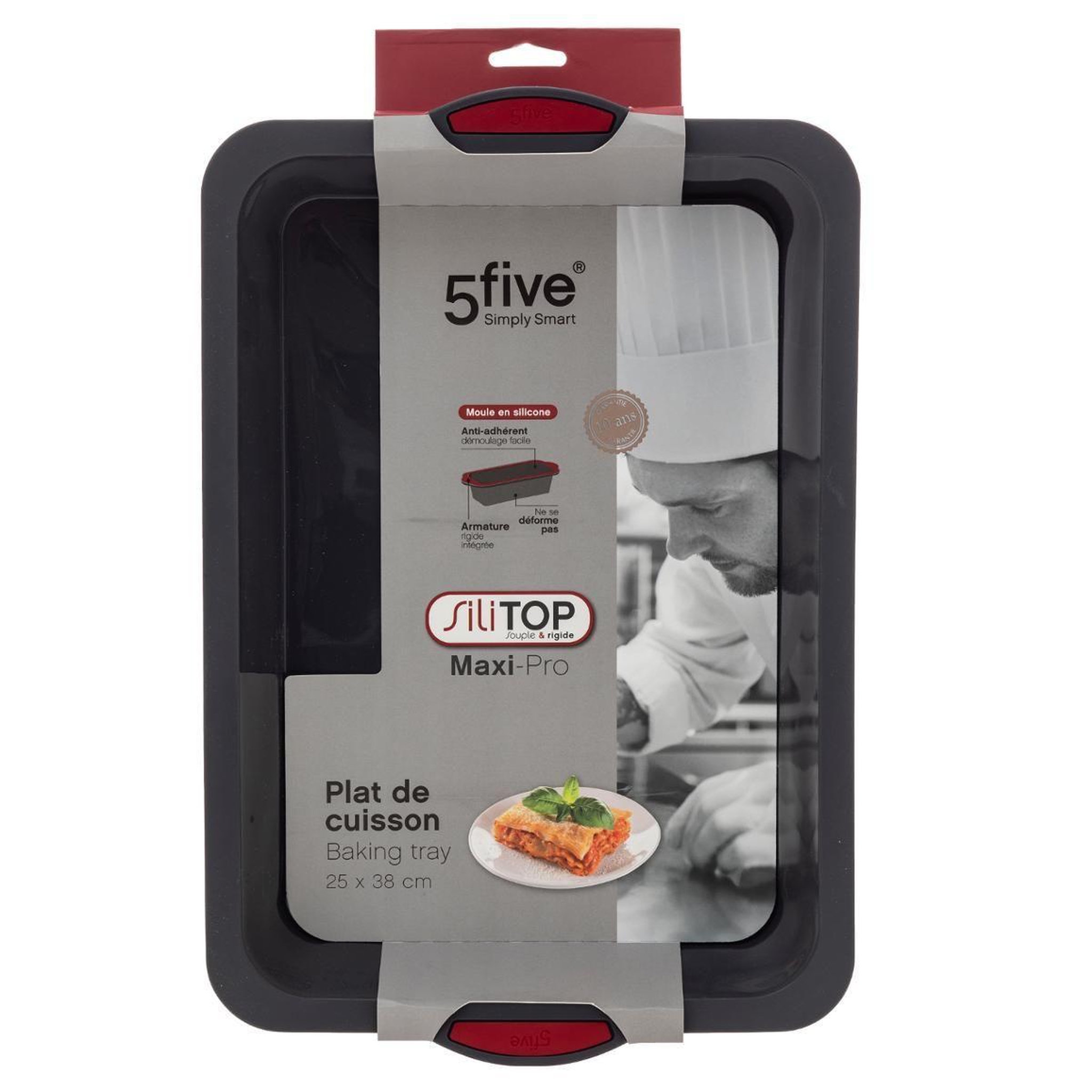 Voir la diapositive 3 : FIVE Moule rectangulaire silicone  silitop  38cm gris