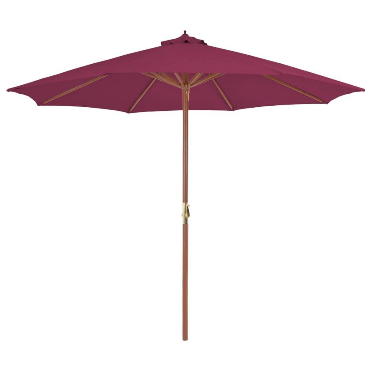 VIDAXL Parasol d'exterieur avec mat en bois 300 cm rouge bordeaux