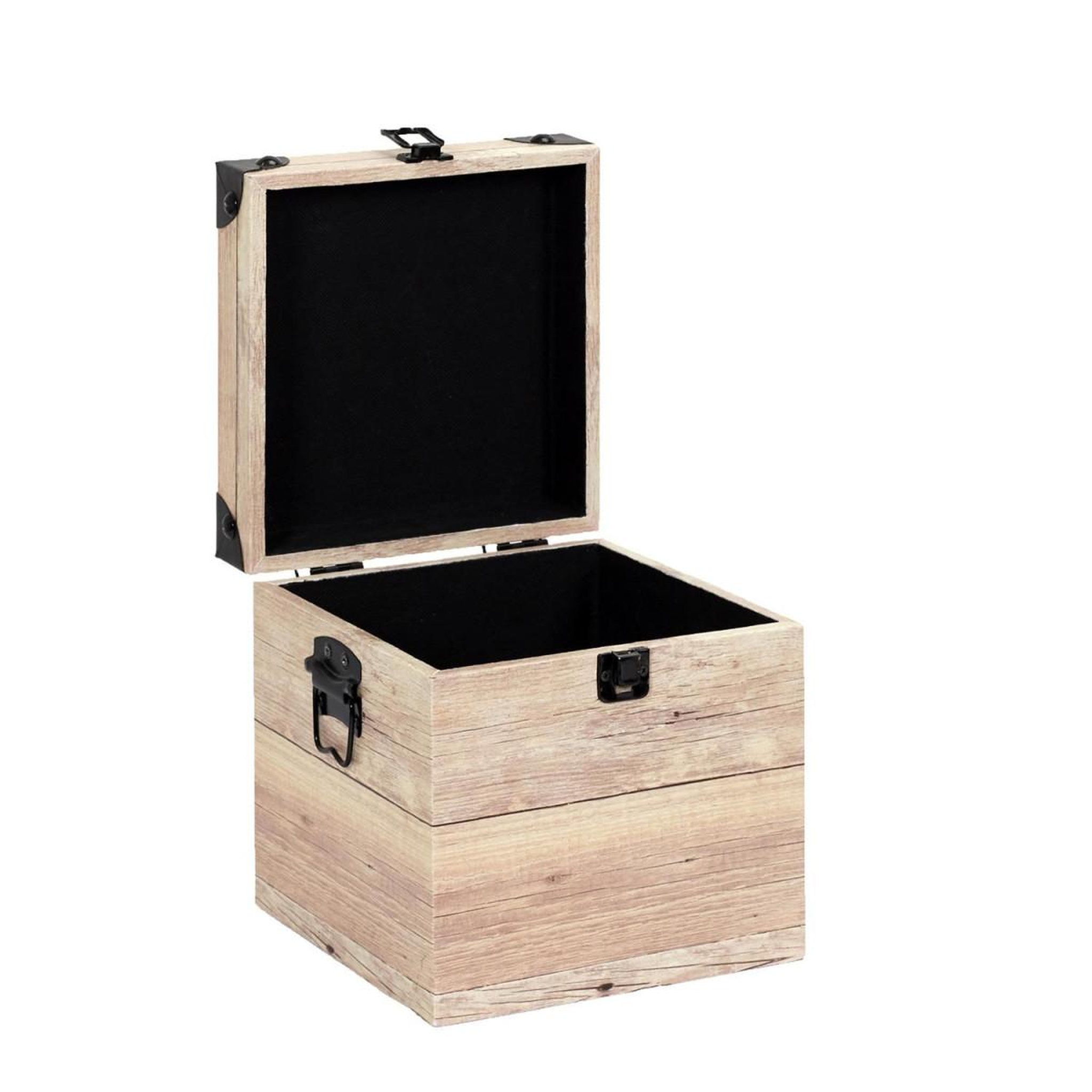 Voir la diapositive 6 : The Home Deco Factory Lot de 3 malles déco  impression bois  30cm beige