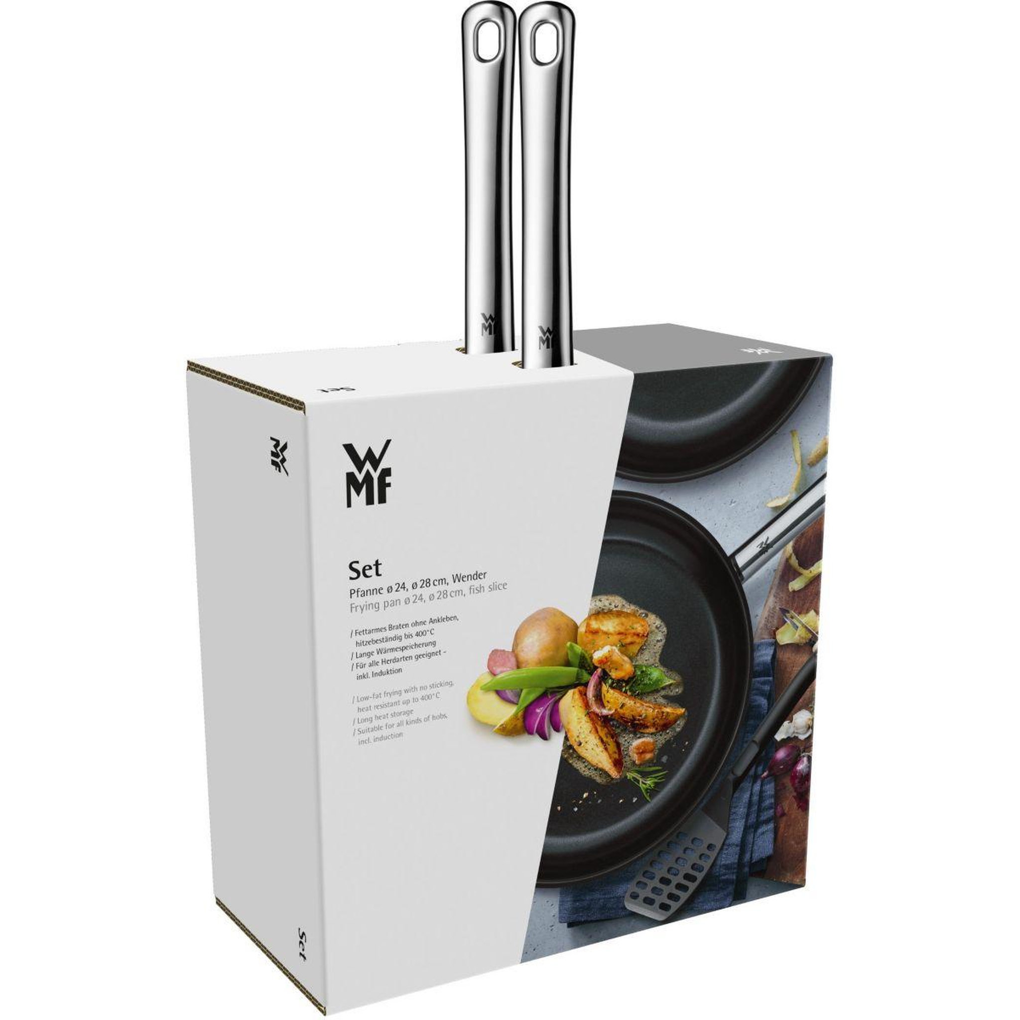 Voir la diapositive 5 : WMF Batterie de cuisine 2 Poeles Devil + spatule