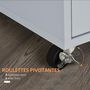 Voir la diapositive 5 : HOMCOM Desserte de cuisine - 2 portes, étagère, tiroir, porte-torchons - bois hévéa pin