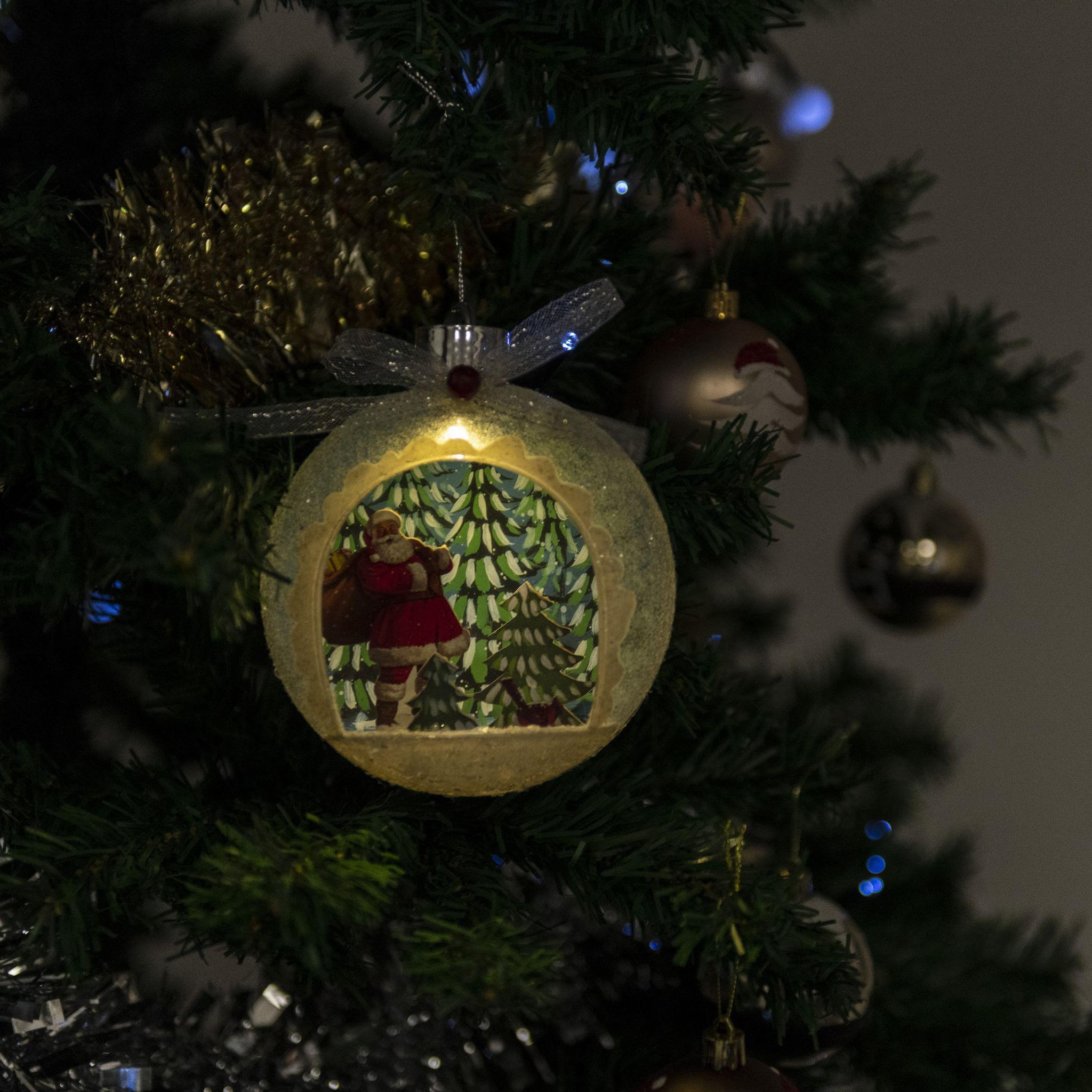 Voir la diapositive 5 : WERKAPRO Boule Papa Noël luxe  12 x 5,1 x 12 cm