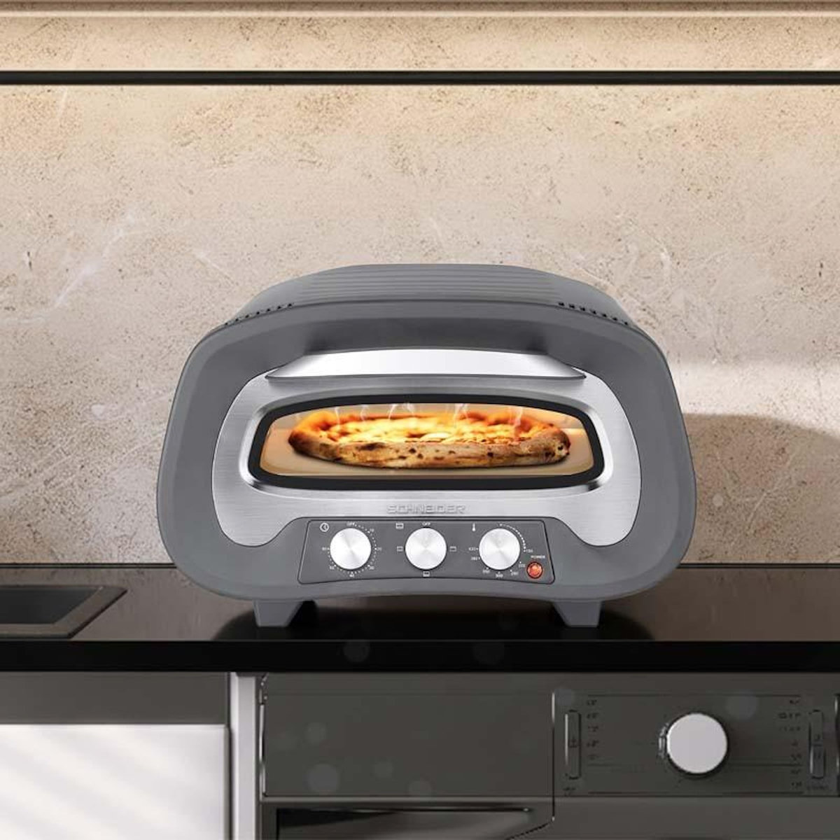 SCHNEIDER Schneider - Pierre De Feu Serie Z Grey - Four à Pizza - Cuisson 3 Min - 2200w