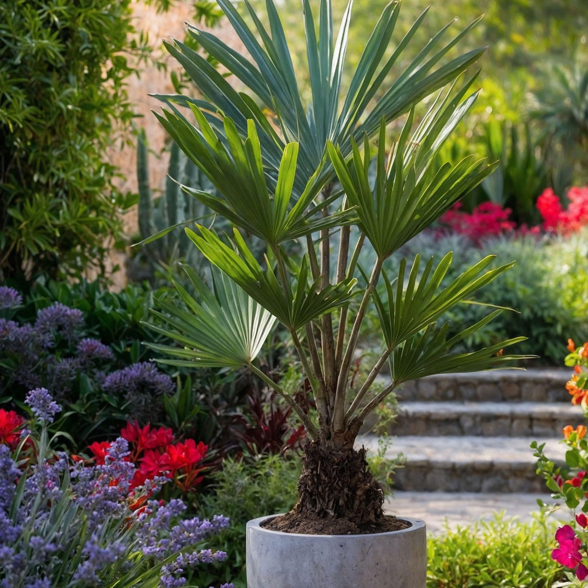 PLANT IN A BOX Palmier de Chine - Trachycarpus Fortunei - Hauteur 35-45cm - ⌀15cm