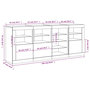 Voir la diapositive 6 : VIDAXL Buffet avec lumieres LED chene sonoma 164x37x67 cm