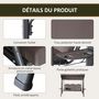 Voir la diapositive 6 : OUTSUNNY Balancelle de jardin 3 places grand confort toit inclinaison réglable coussins plateaux rétractables polyester filé marron