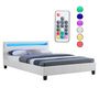 Voir la diapositive 6 : IDIMEX Lit LED double RIOJA 140x190 cm, avec sommier, revêtement tissu