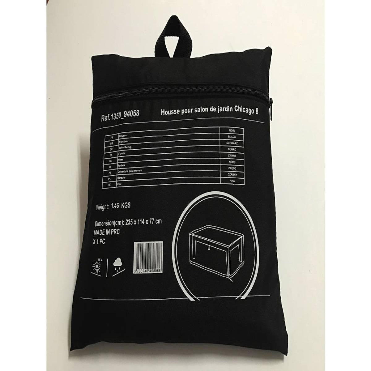 Habitat et Jardin Housse de protection pour salon de jardin - 235 x 114 x 77 cm - Noir