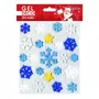 GLOBAL GIFT Stickers gel Noël pour fenêtre - Flocons de neige