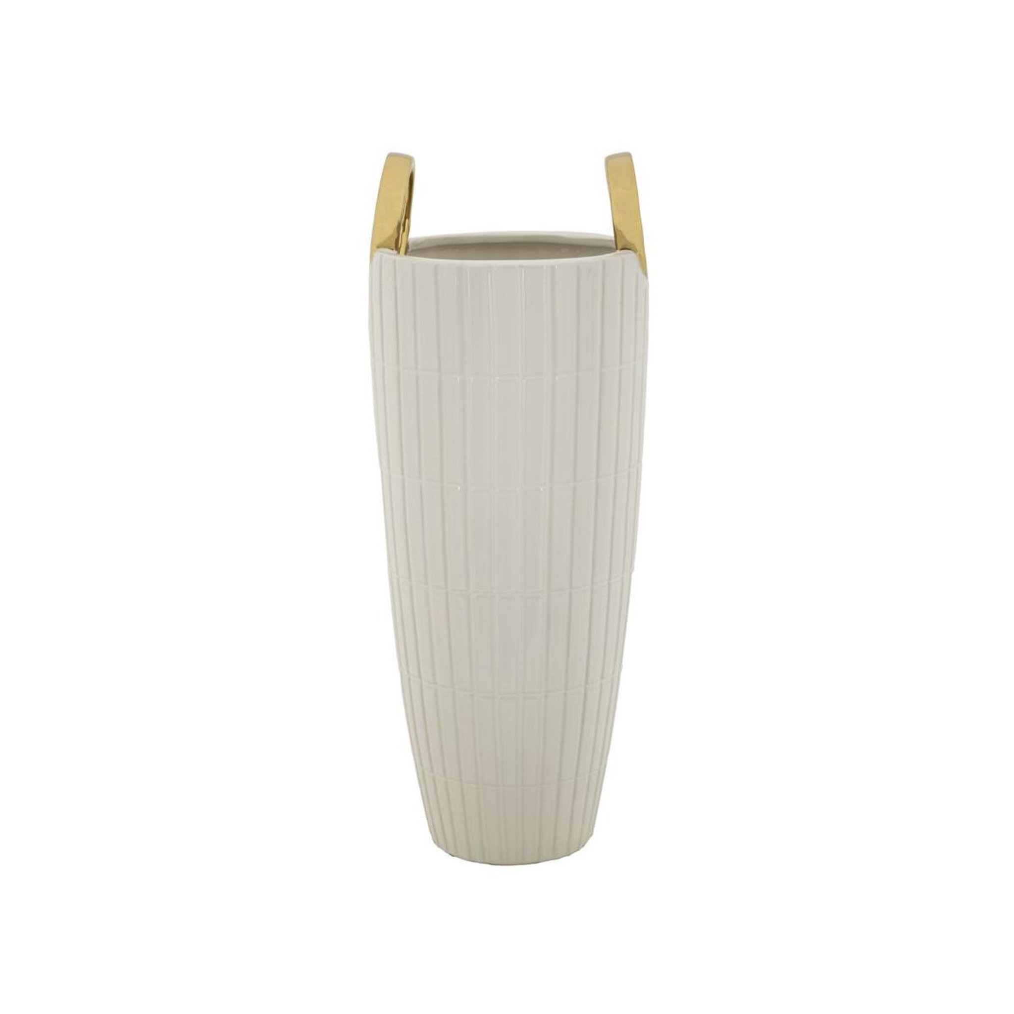Voir la diapositive 2 : Paris Prix Vase design en céramique  shopping  45cm blanc