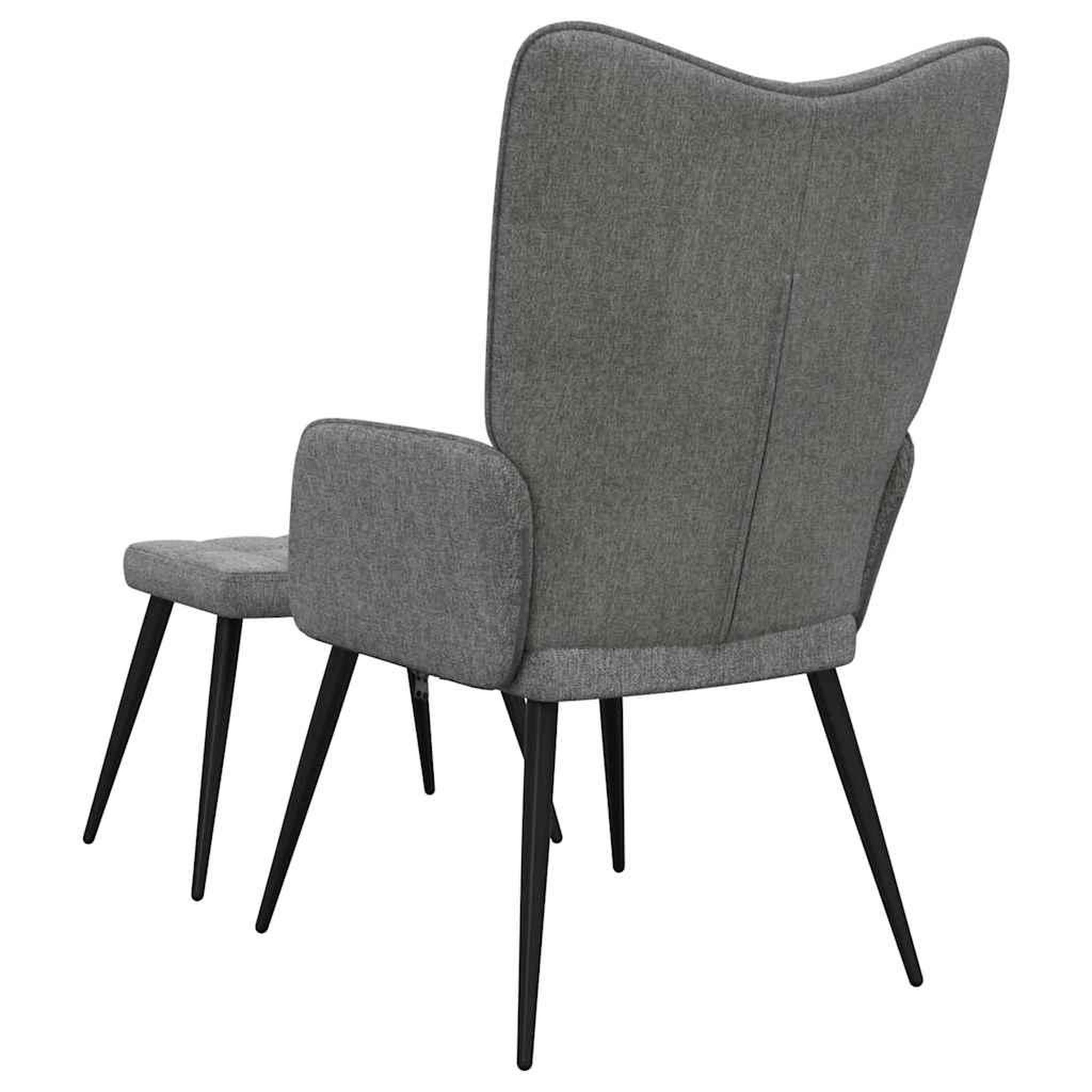 Voir la diapositive 5 : VIDAXL Chaise de relaxation avec tabouret Gris fonce Tissu