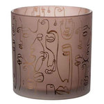 Paris Prix Photophore en Verre  Happy Faces  15cm Terracotta