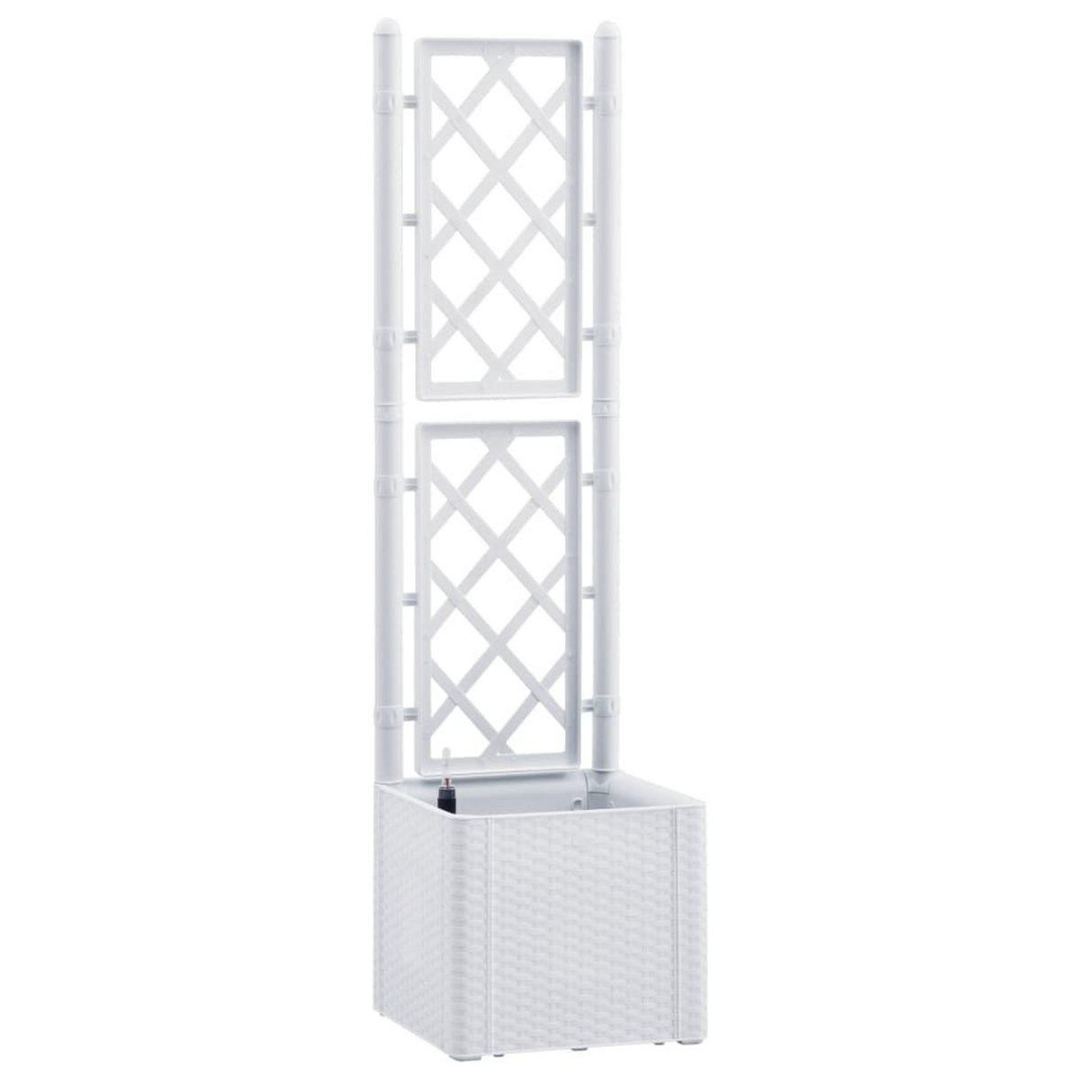 VIDAXL Lit sureleve de jardin et treillis et systeme d'arrosage Blanc