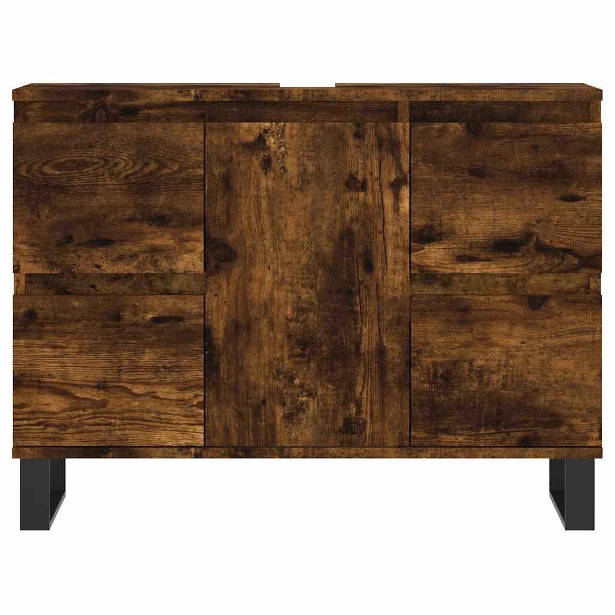 Voir la diapositive 5 : VIDAXL Armoire salle de bain chene fume 80x33x60cm bois d'ingenierie