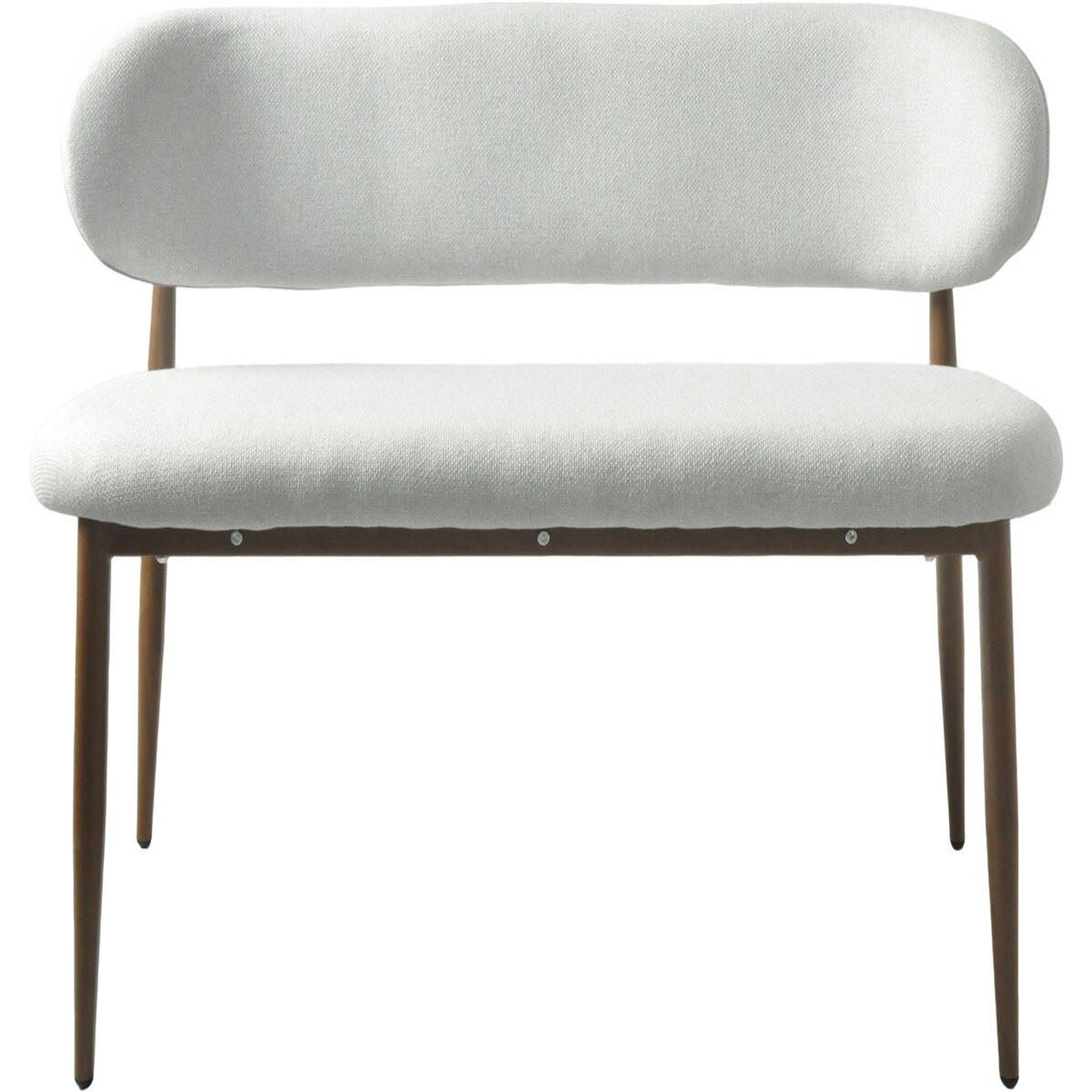 Voir la diapositive 4 : Habitat et Jardin Banc de salle à manger en tissu - 110 cm -  sélène  - 3 places - gris clair et marron