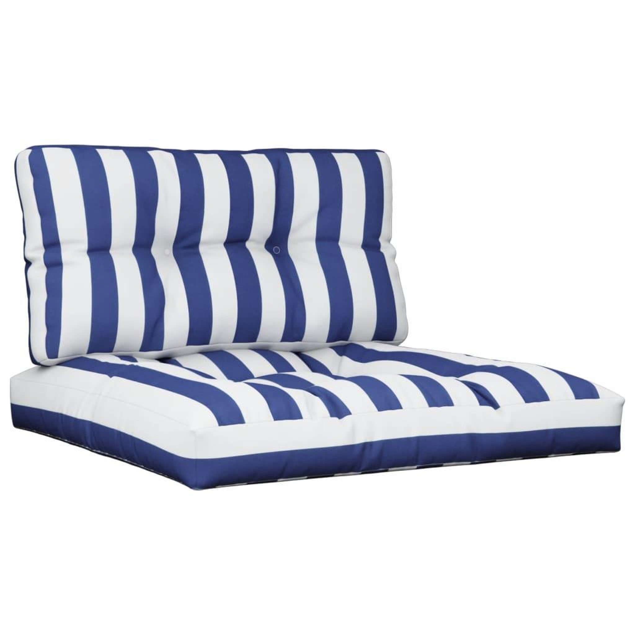 Voir la diapositive 2 : VIDAXL Coussins de palette lot de 2 rayures bleues/blanches tissu