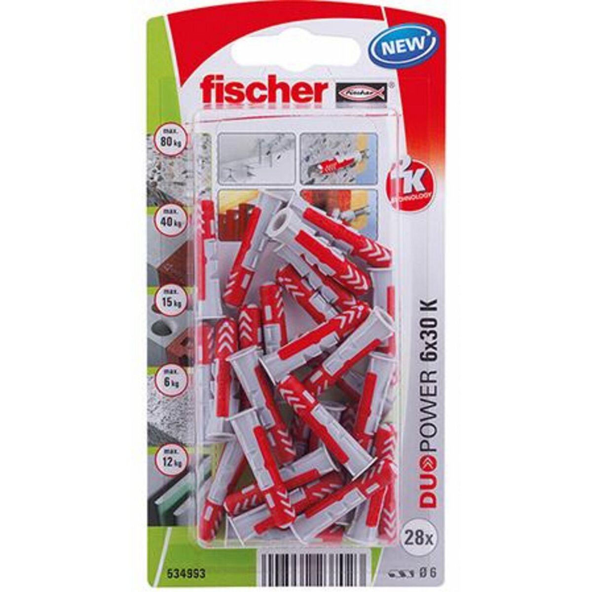 Fischer Chevilles à expansion ou à verrouillage de forme FISCHER, Diam.6 mm x L.30 mm